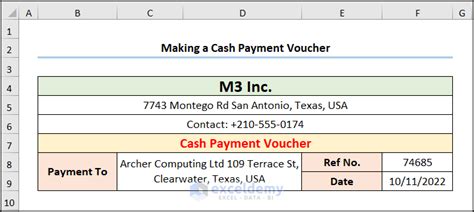 How To Make A Cash Payment Voucher Format In Excel Easy Steps