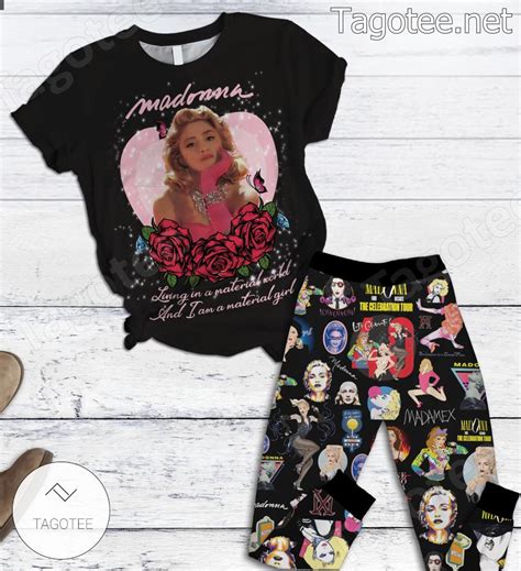 Madonna Living In A Material World Pajamas Set Tagotee