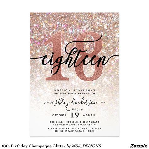 Editable 18th Birthday Invitations Templates Free