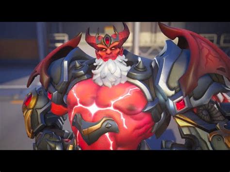 New Demon Lord Reinhardt Skin Showcase Overwatch Youtube