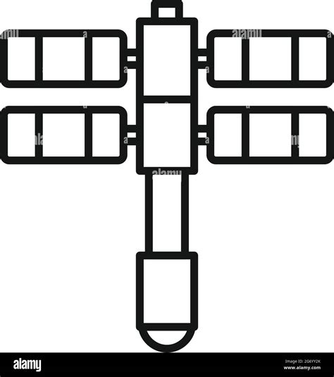 Vector De Contorno Del Icono De La Estaci N Espacial Solar Estaci N