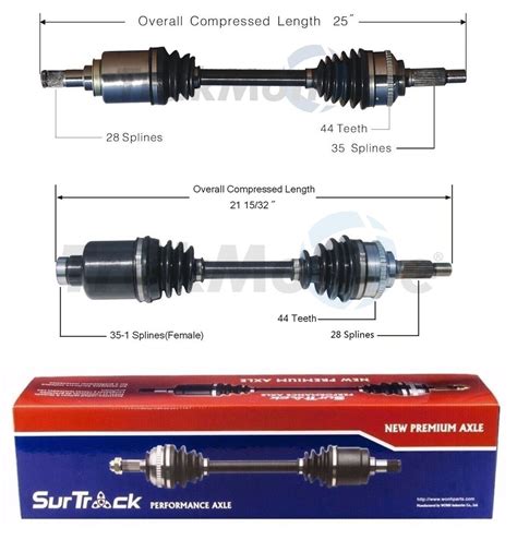 Surtrack Pair Set Of Front Cv Axle Shafts For Ford Mazda Mercury