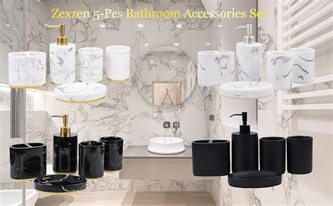 Zexzen Bathroom Accessories Set 5 Piece Matte Black