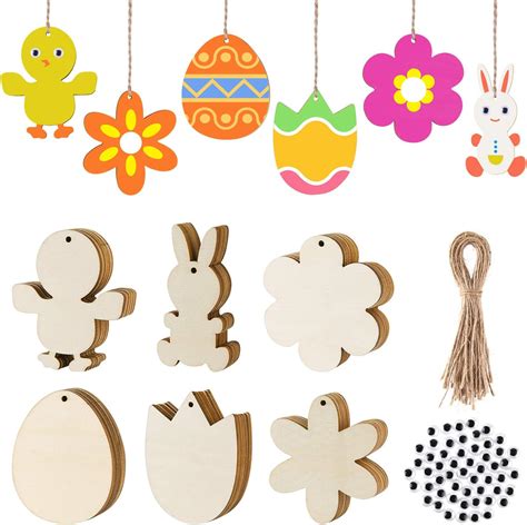 Amazon FEPITO 120Pcs Wood Easter Tags Unfinished Wooden Easter