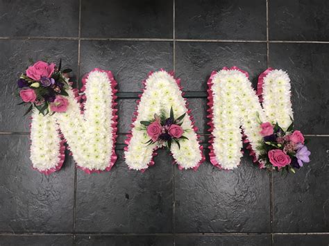 Pink Purple And White Nan Funeral Flowers Wreath Tribute Funeral