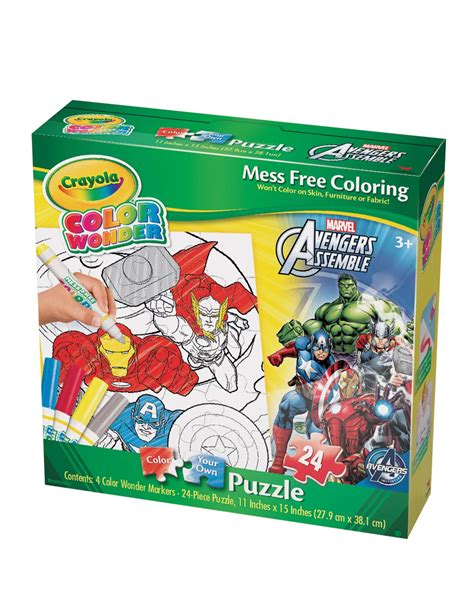 Cardinal Industries Avengers Crayola Color Wonder 24 Piece Puzzle