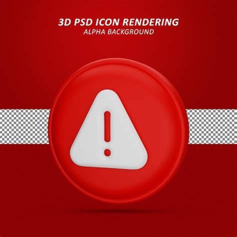 Premium Psd Warning D Render Icon For Composition