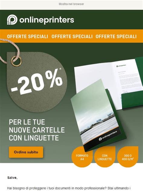 Onlineprinters 20 Di Sconto Sulle Cartelle Con Linguette Jekoo