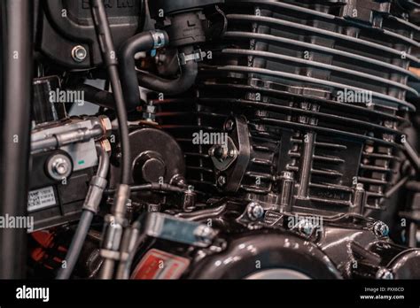 Engine Design Details Radiator From Customized Motobike In Italy Rome