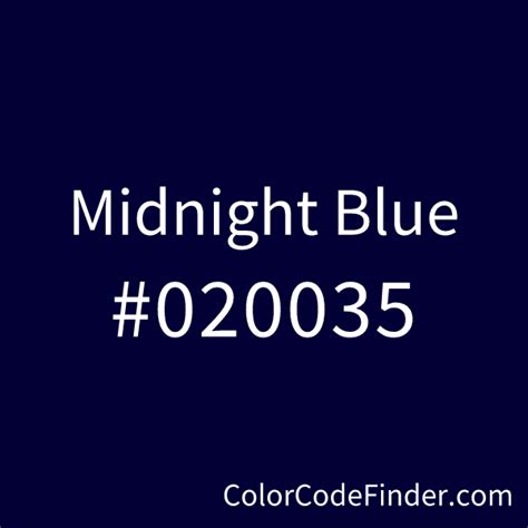 Midnight Blue Color Code is #020035