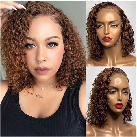 Amazon Octsun Brown Curly Bob Human Hair Wigs For Black Women