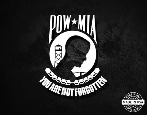 Pow Mia Decal American Die Cut Decals