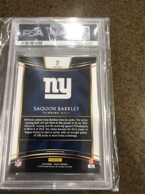 2018 Panini Select Concourse Silver Prizm 17 Saquon Barkley RC Gem