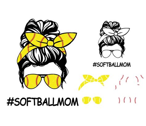 Softball Mom Svg Png Pdf Softball Svg Mom Svg Softball Clipart