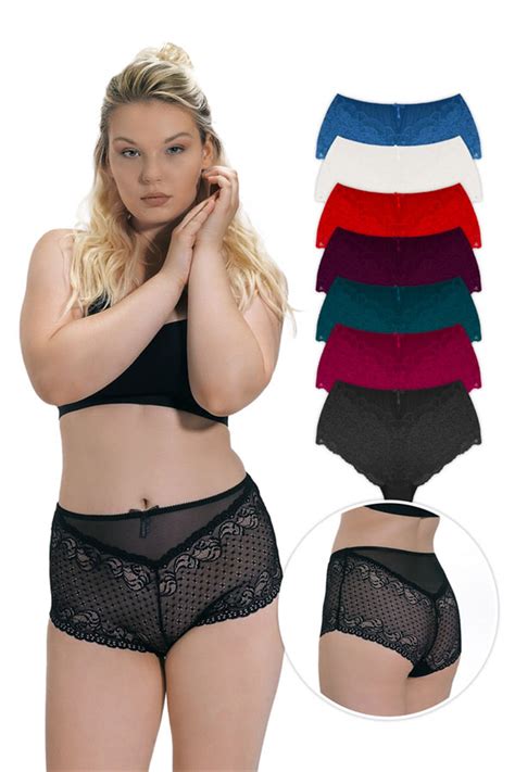 Siyah Transparan Dantelli Esnek B Y K Beden Kad N Bikini K Lot