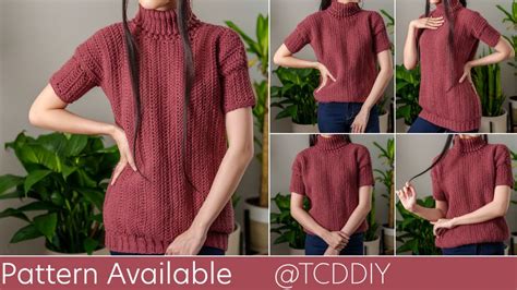 How To Crochet Turtleneck T Shirt Pattern And Tutorial Diy Youtube