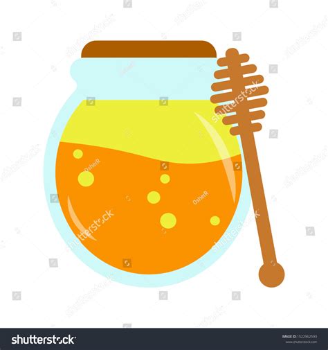 Honey Jar Honey Dipper Isolated Vector Stock Vector Royalty Free 1522962593 Shutterstock