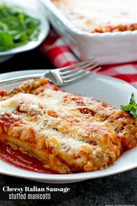 Cheesy Italian Sausage Stuffed Manicotti