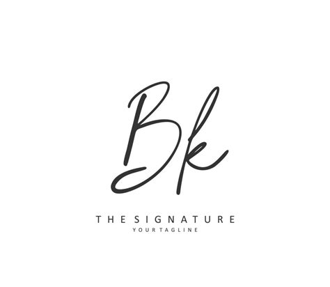 B K BK Initial Letter Handwriting And Signature Logo A Concept