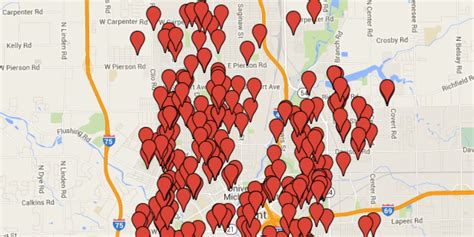 Flint Map Where Lead Levels In Water Remain Too High