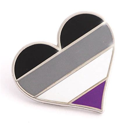 Asexual Pride Pin Lgbtqia Asexuality Heart Flag Lapel Pin For Ace Community Warehousesoverstock