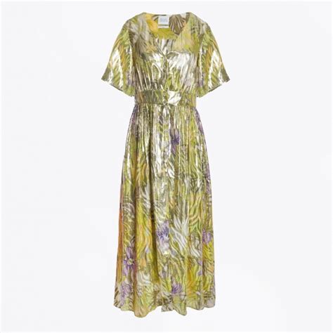 Hayley Menzies V Neck Lurex Jacquard Maxi Dress Mr And Mrs Stitch