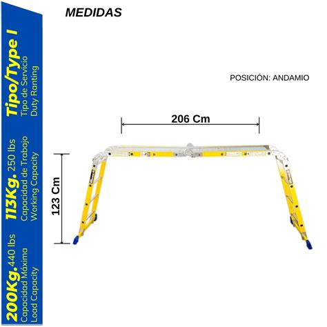 Ripley ESCALERA MULTIPOSICIÓN DE FIBRA DE VIDRIO DE 16 PASOS 4X4