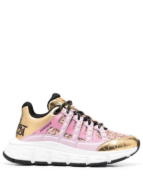 Versace Trigreca Low Top Sneakers Pink Farfetch Uk