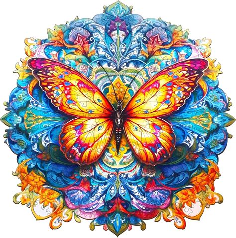 Amazon Woodbests Wooden Puzzle For Adults Mandala Butterfly