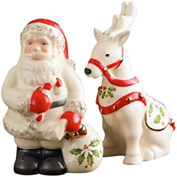 Amazon Lenox Holiday Santa Reindeer Salt Pepper Set Salt And