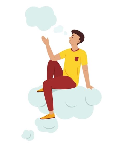 Premium Vector Woman Sitting On A Big Bubble And Thinking Good Idea