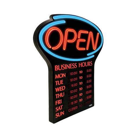 Newon Led Open Sign With Hours