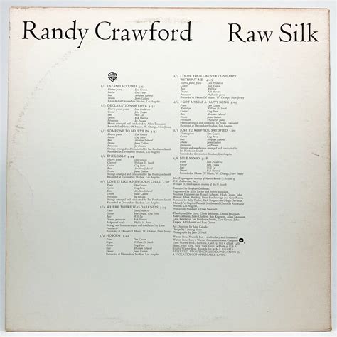 Lp Randy Crawford Raw Silk Warner Bros Records Bsk Re