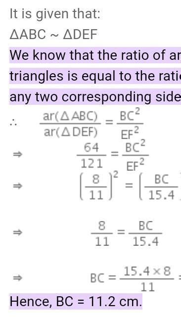 Let Abc Similar Triangle Def And Their Areas Be Cm Square Cm