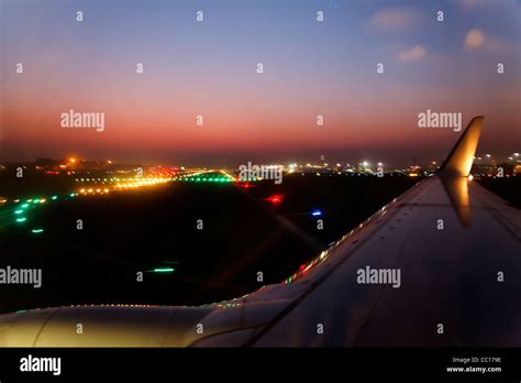 Airport runway lights at night - minemessage