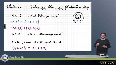 Teilmenge Obermenge Gleichheit Von Mengen Youtube
