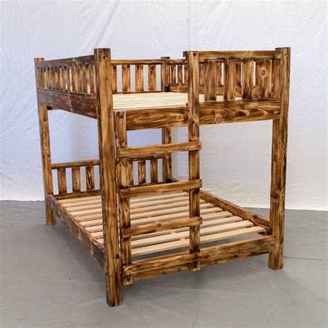 Torched Farmhouse Bunk Bed Traditional Bunk Bed Wood Reclaimed Bunk