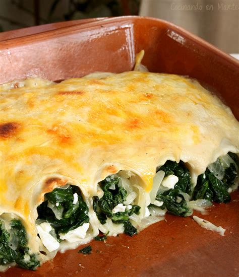 Cocinando En Marte Canelones De Espinacas Y Queso Feta