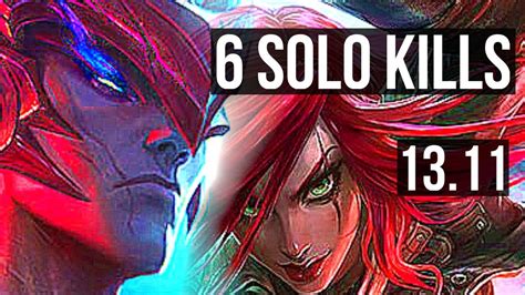 Yone Vs Katarina Mid 6 Solo Kills 900 Games Dominating Kr