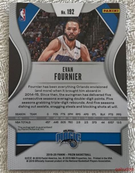 Panini Prizm Signatures Evan Fournier Au For Sale