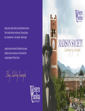 Fillable Online Wcu View Madison Society Brochure Pdf Western