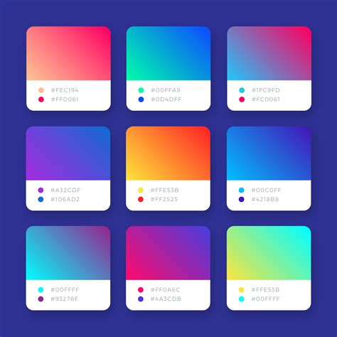 Template 9 bộ màu gradient đẹp sưu tầm - Thái Triển