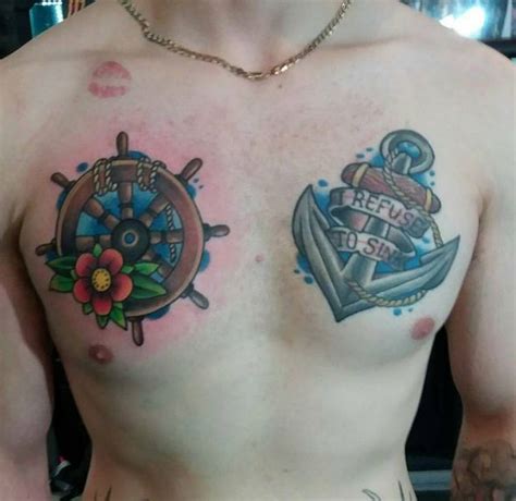 Colorful Chest Tattoos For Men