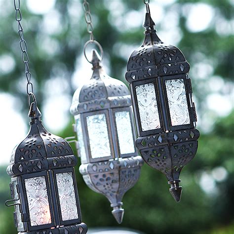 Metal Vintage Tea Light Candle Holder Moroccan Hanging Glass Lantern Home Decor Ebay