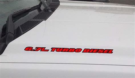 67l Turbo Diesel Hood Vinyl Decal Sticker Fits Ford Powerstroke Outline