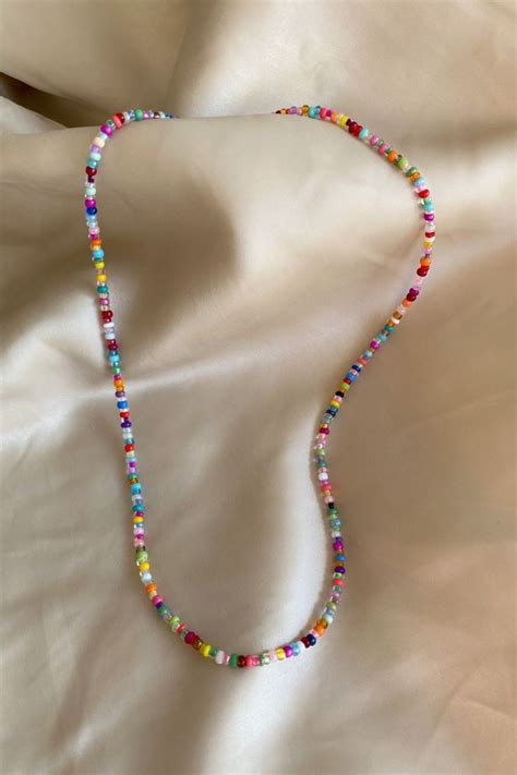 Bunte Perlenkette Modell Chania Kette Bunt Bunte Glasperlenkette