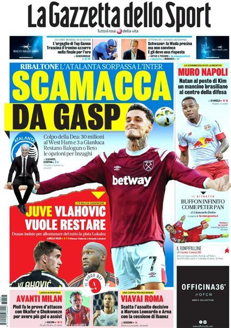 Buongiorno Tifosi Rossobl A Voi Le Prime Pagine Sportive Calcio