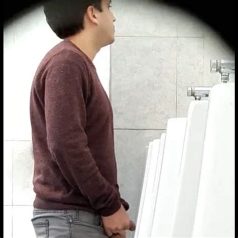 Latin Guy Peeing At The Urinals Male Sharing