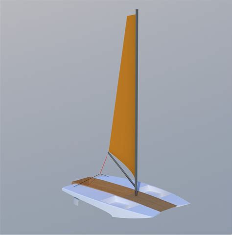 concept 12' long sailing dinghy with hydroplaning side hulls which ...