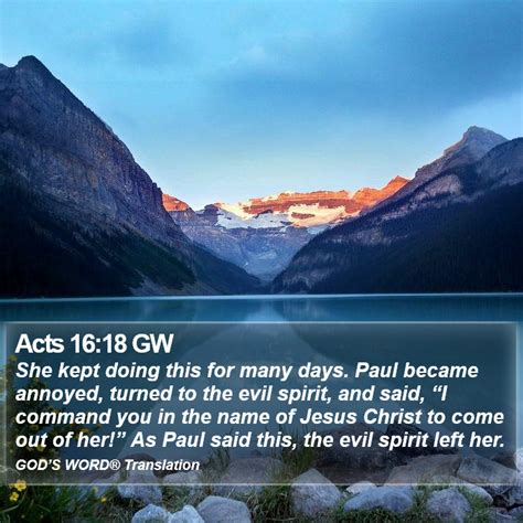 Acts 1618 Gw She Kept Doing This For Many Days Paul Became